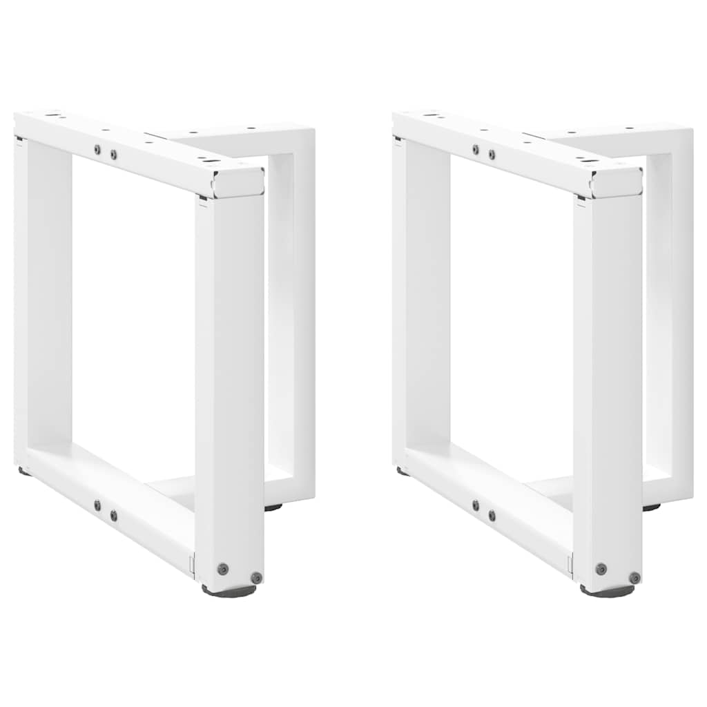 Salongbordben T-formet 2 stk hvit 50x25x(42-43) cm stål