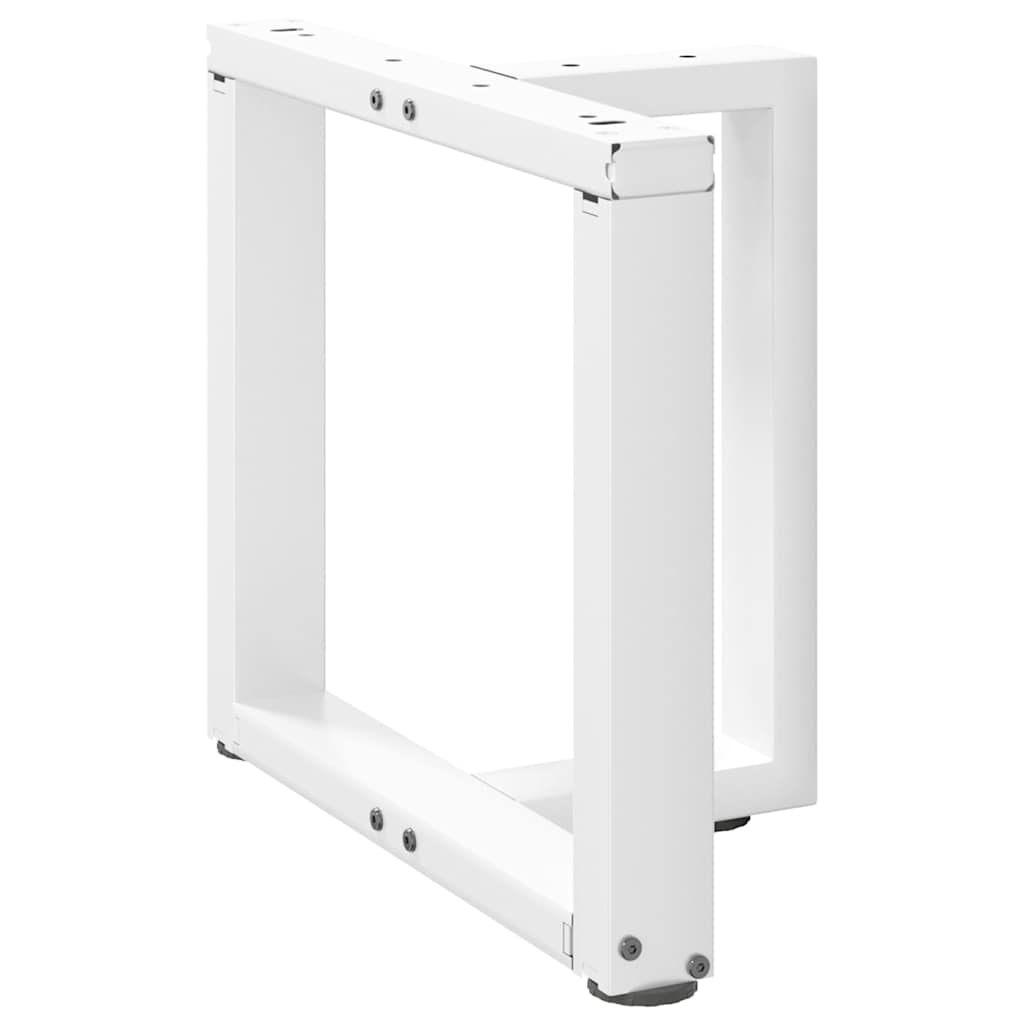 Salongbordben T-formet 2 stk hvit 50x25x(42-43) cm stål