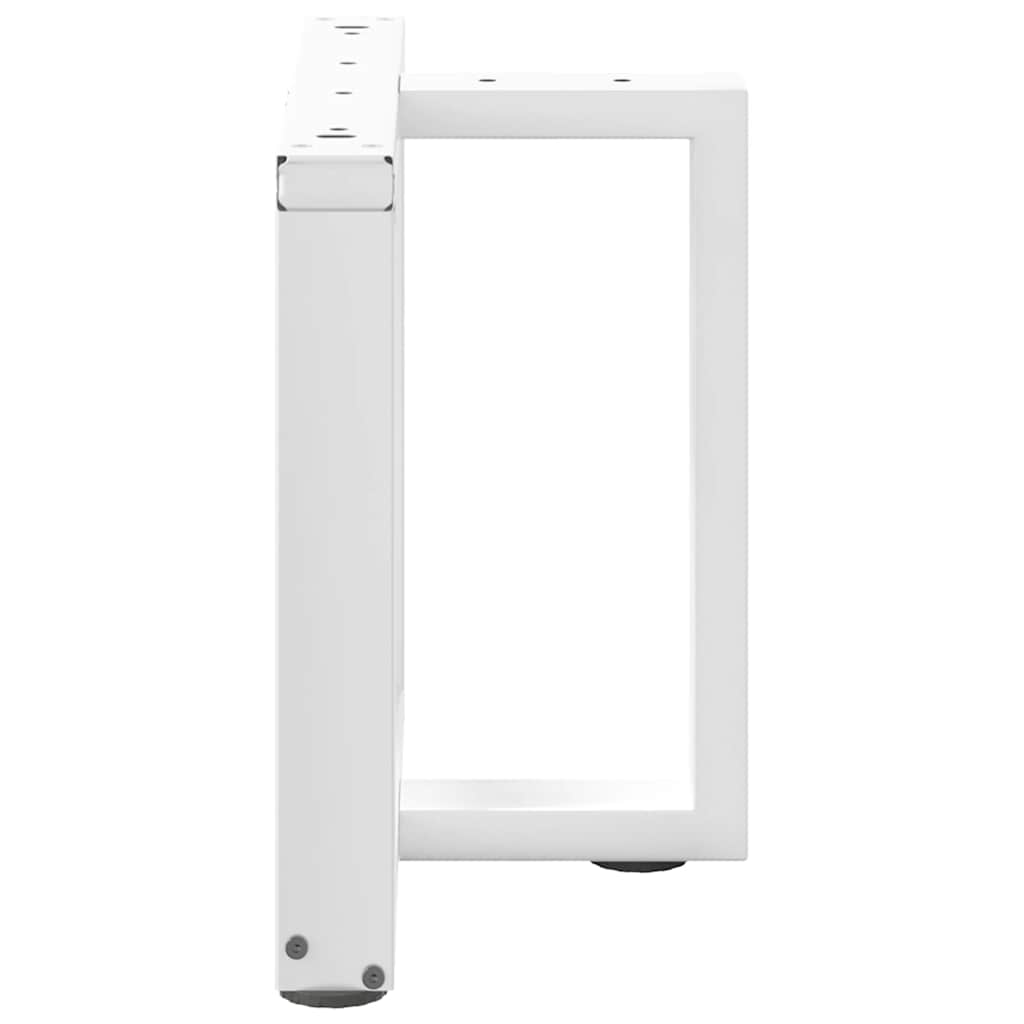 Salongbordben T-formet 2 stk hvit 50x25x(42-43) cm stål