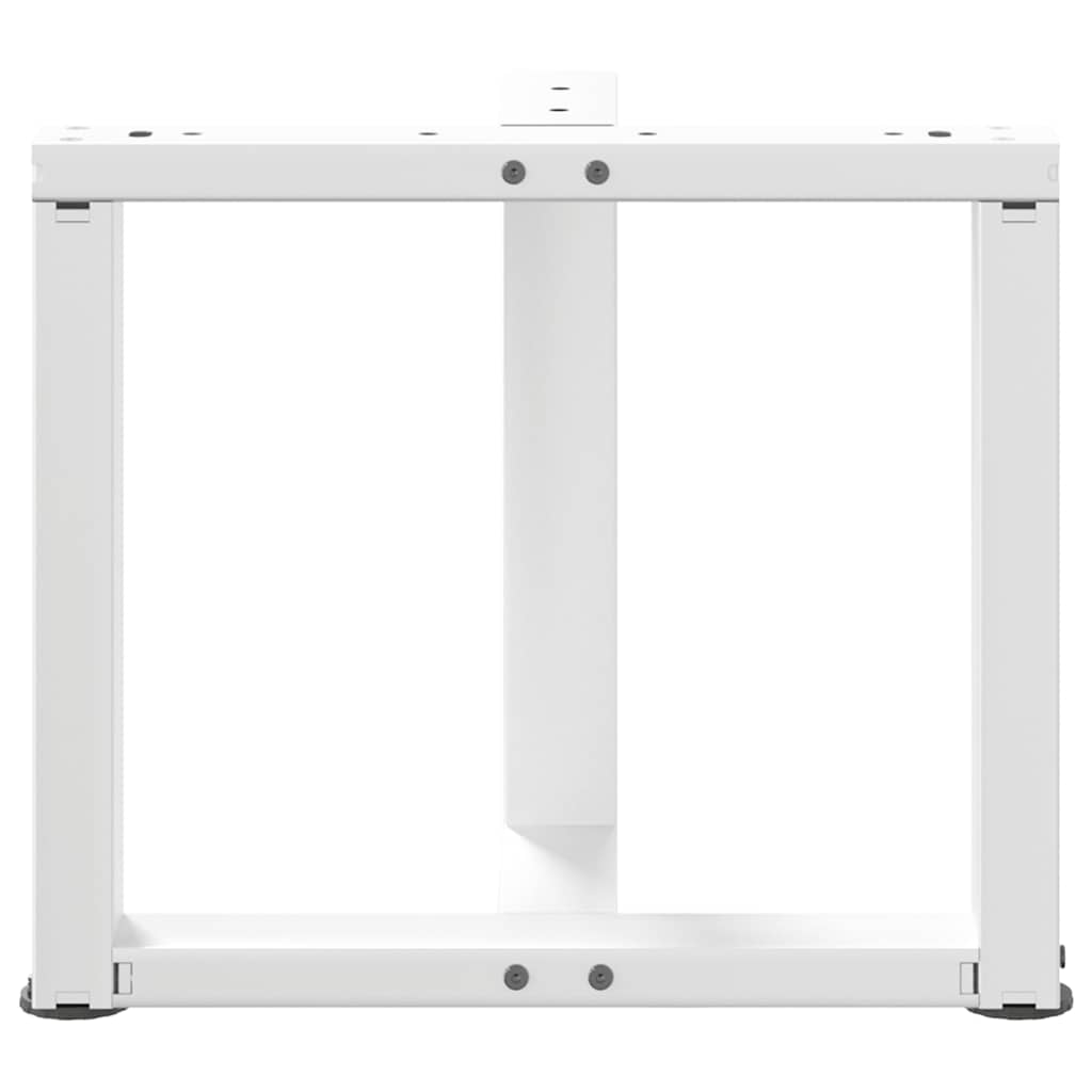 Salongbordben T-formet 2 stk hvit 50x25x(42-43) cm stål