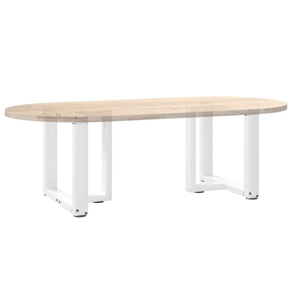 Salongbordben T-formet 2 stk hvit 50x25x(42-43) cm stål
