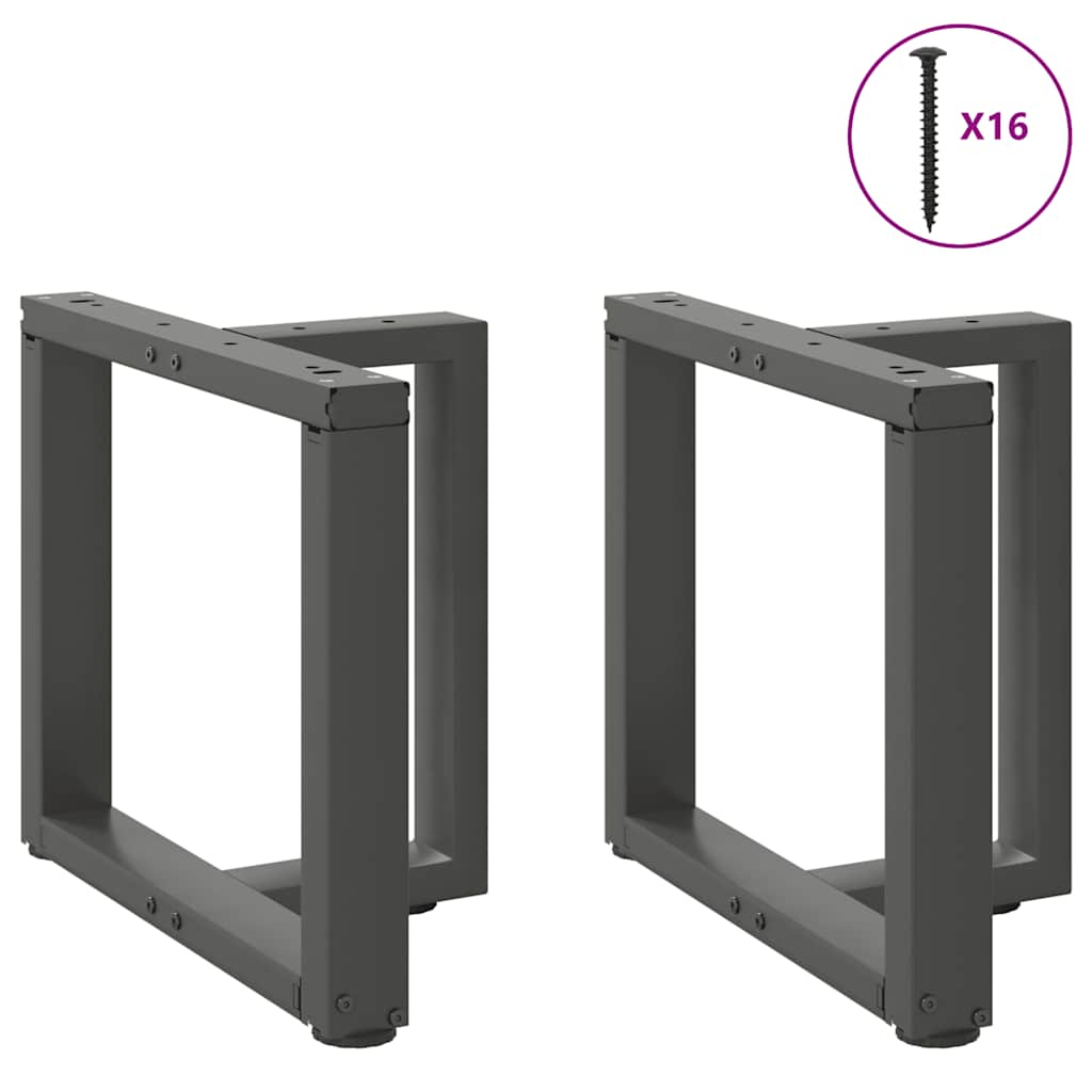 Salongbordben T-formet 2 stk antrasitt 50x25x(42-43) cm stål
