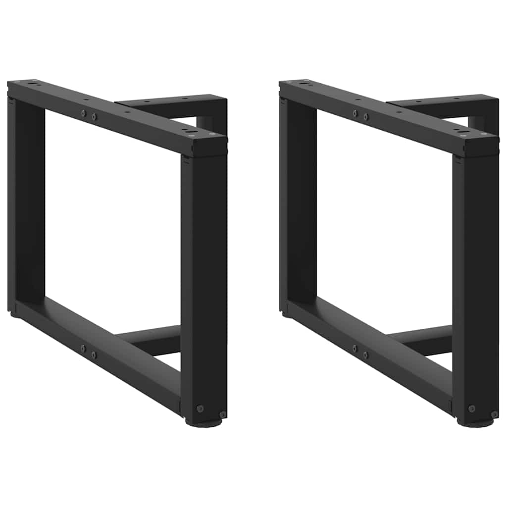 Salongbordben T-formet 2 stk svart 60x25x(42-43) cm stål
