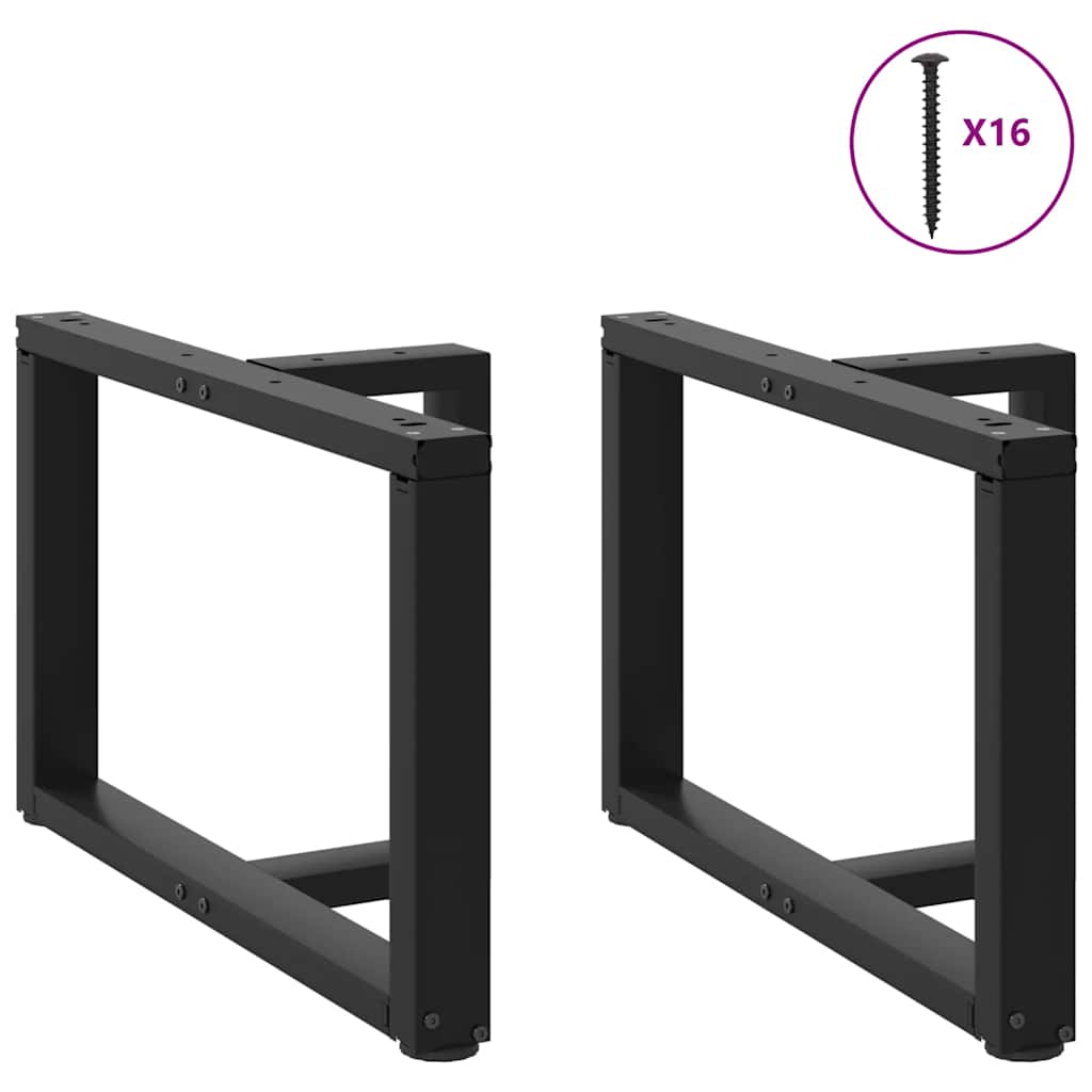Salongbordben T-formet 2 stk svart 60x25x(42-43) cm stål