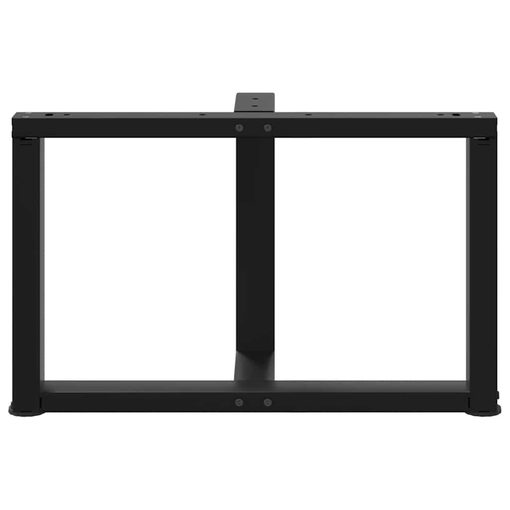 Salongbordben T-formet 2 stk svart 60x25x(42-43) cm stål