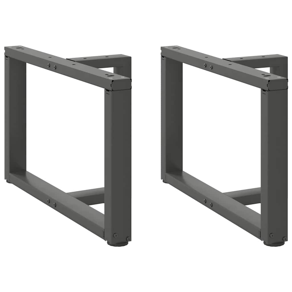 Salongbordben T-formet 2 stk antrasitt 60x25x(42-43) cm stål