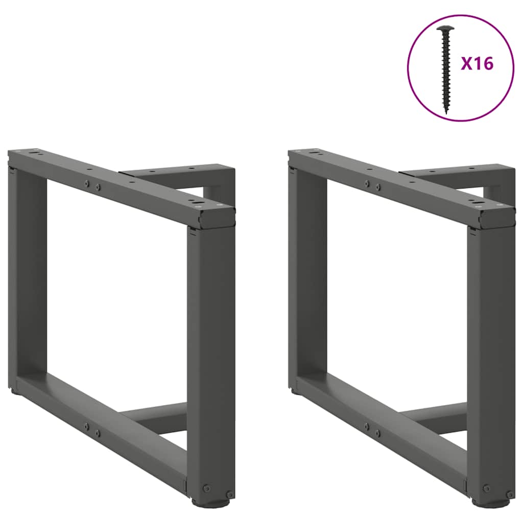 Salongbordben T-formet 2 stk antrasitt 60x25x(42-43) cm stål