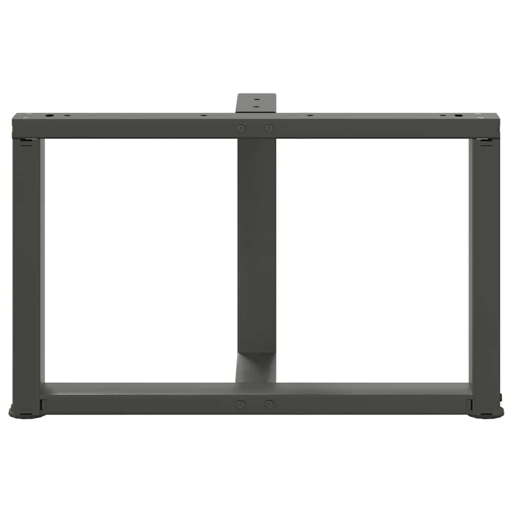 Salongbordben T-formet 2 stk antrasitt 60x25x(42-43) cm stål