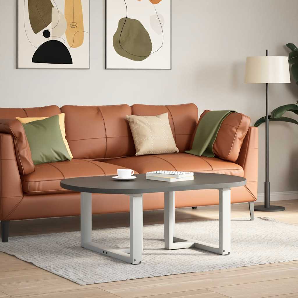 Salongbordben T-formet 2 stk hvit 70x25x(42-43) cm stål
