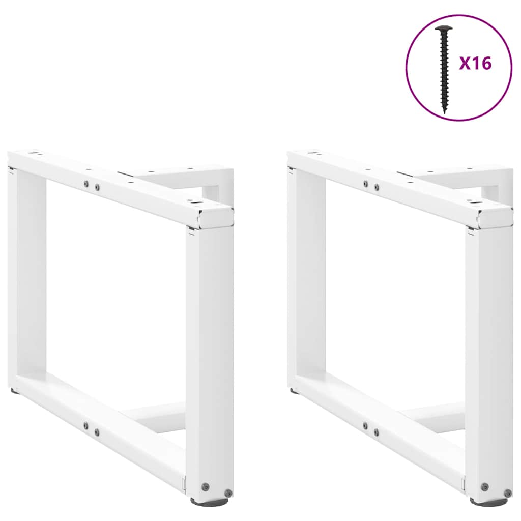 Salongbordben T-formet 2 stk hvit 70x25x(42-43) cm stål