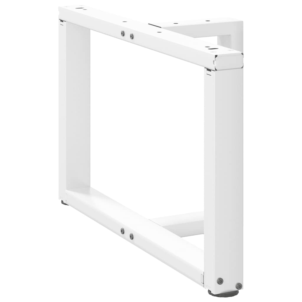 Salongbordben T-formet 2 stk hvit 70x25x(42-43) cm stål
