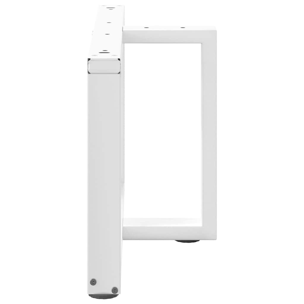 Salongbordben T-formet 2 stk hvit 70x25x(42-43) cm stål