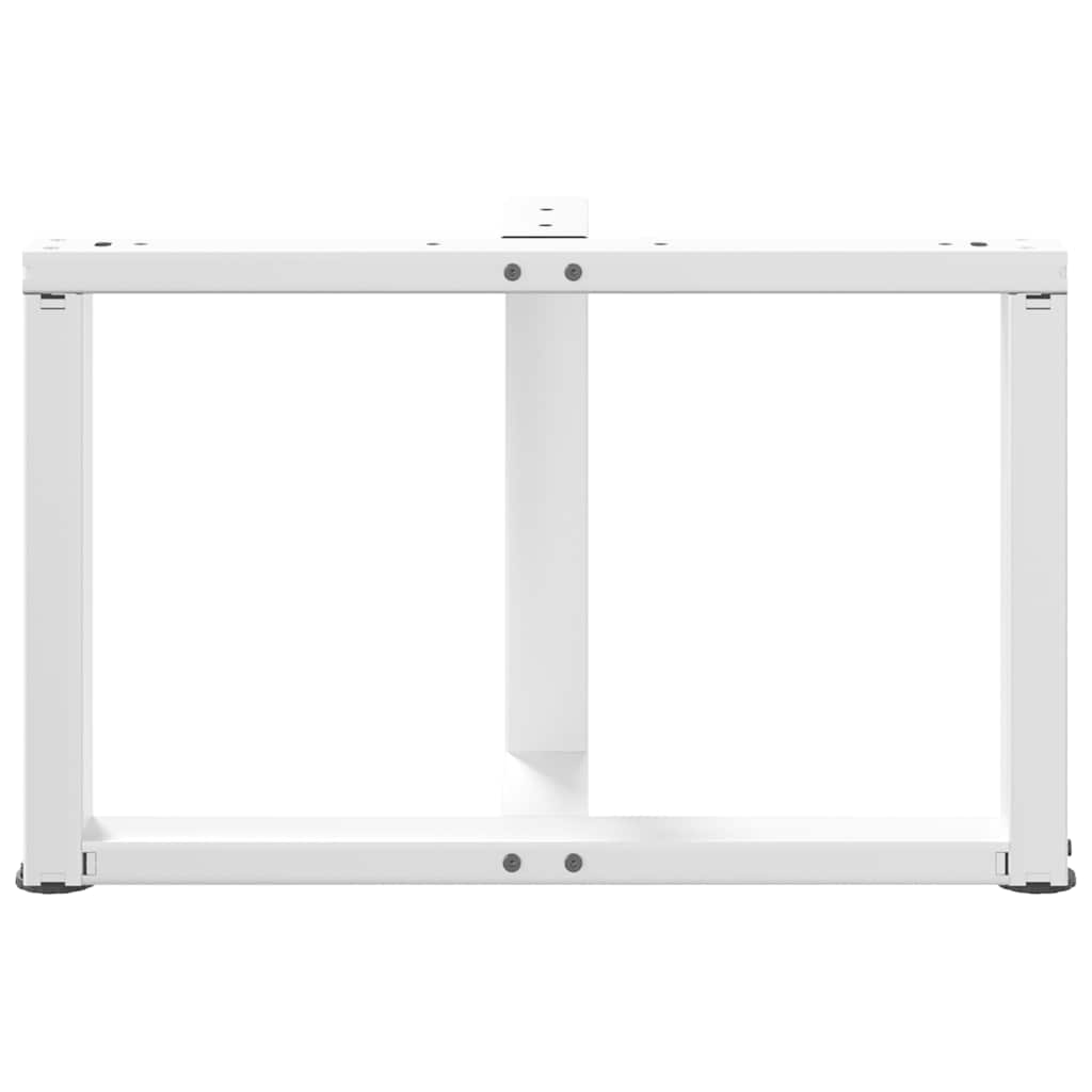 Salongbordben T-formet 2 stk hvit 70x25x(42-43) cm stål