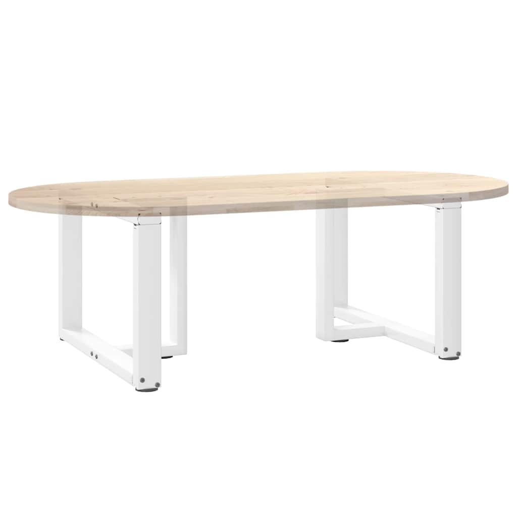 Salongbordben T-formet 2 stk hvit 70x25x(42-43) cm stål