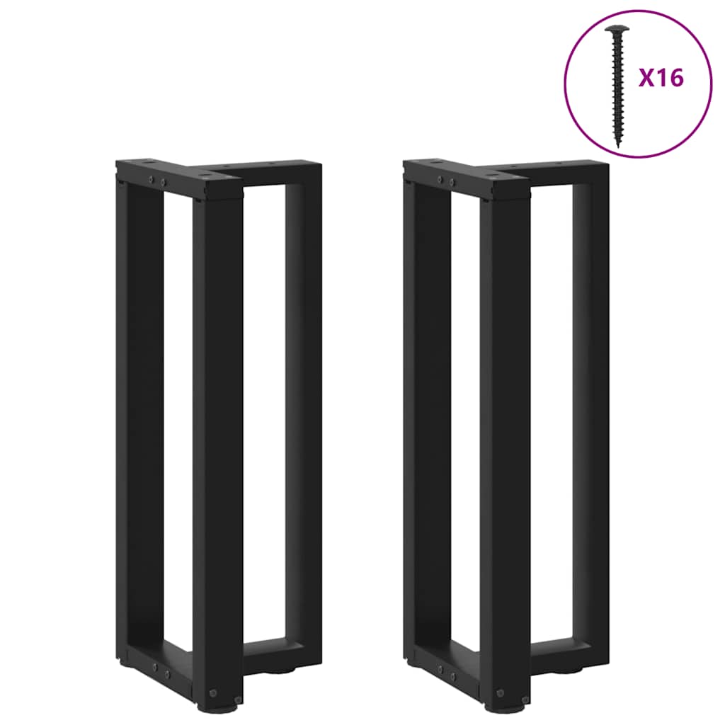 Konsollbordben T-formet 2 stk svart 38x25x(72-73) cm stål