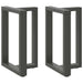 Spisebordben T-formet 2 stk antrasitt 50x35x(72-73) cm stål