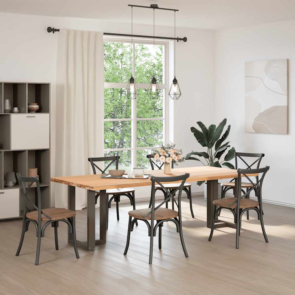 Spisebordben T-formet 2 stk svart 50x35x(72-73) cm stål