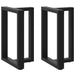 Spisebordben T-formet 2 stk svart 60x35x(72-73) cm stål