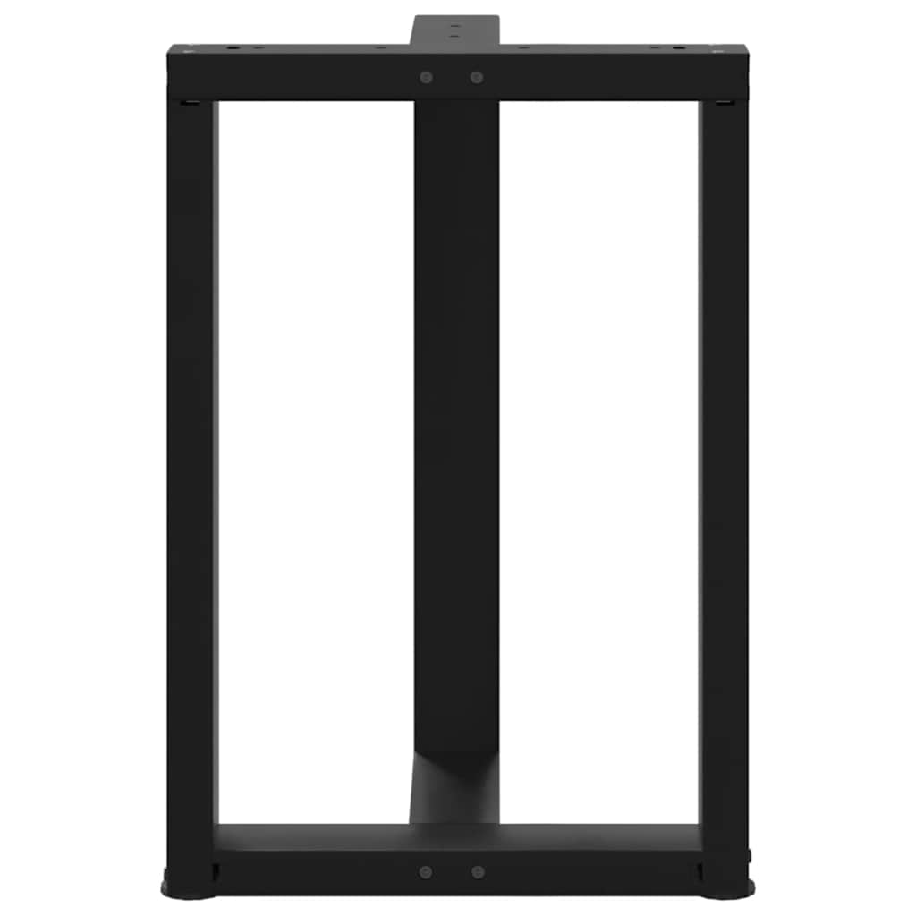 Spisebordben T-formet 2 stk svart 60x35x(72-73) cm stål