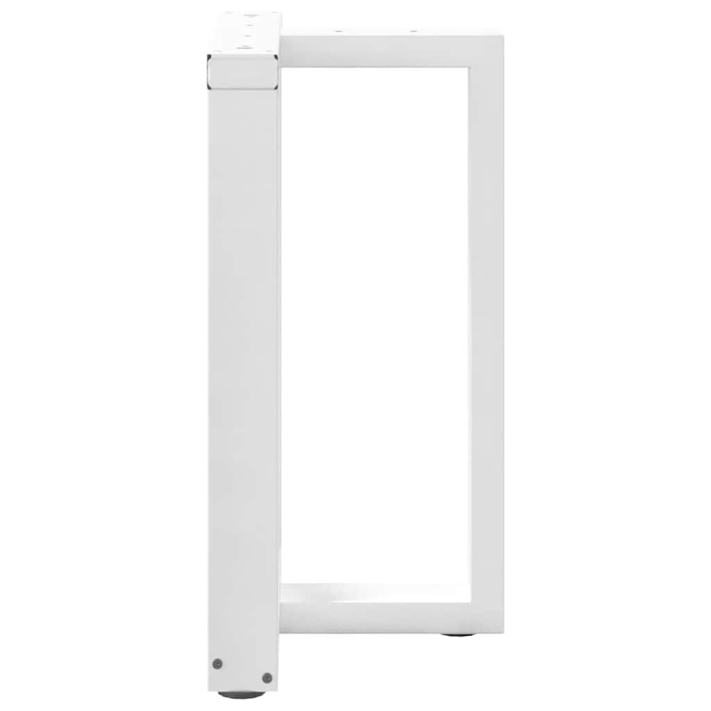 Spisebordben T-formet 2 stk hvit 60x35x(72-73) cm stål