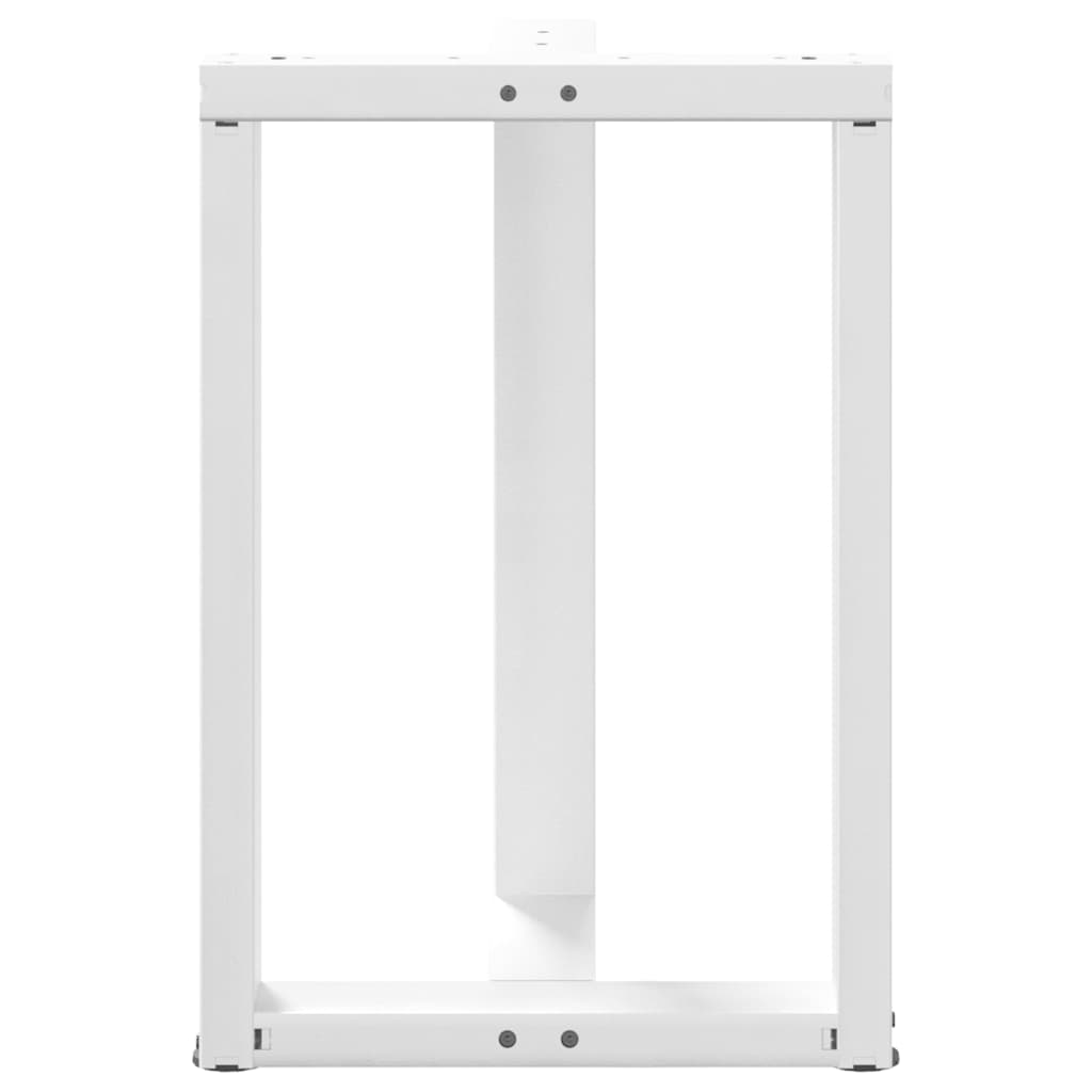 Spisebordben T-formet 2 stk hvit 60x35x(72-73) cm stål