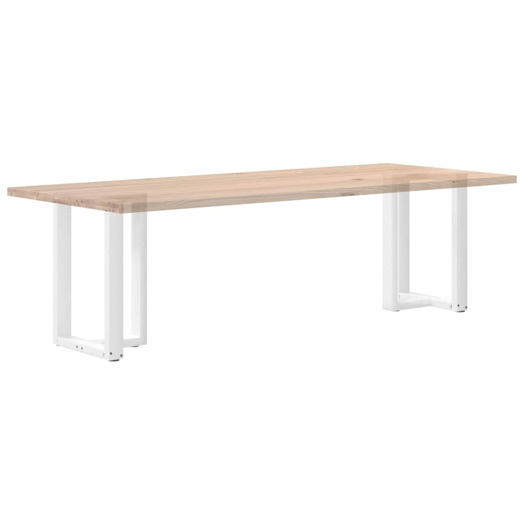 Spisebordben T-formet 2 stk hvit 60x35x(72-73) cm stål