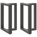 Spisebordben T-formet 2 stk antrasitt 60x35x(72-73) cm stål