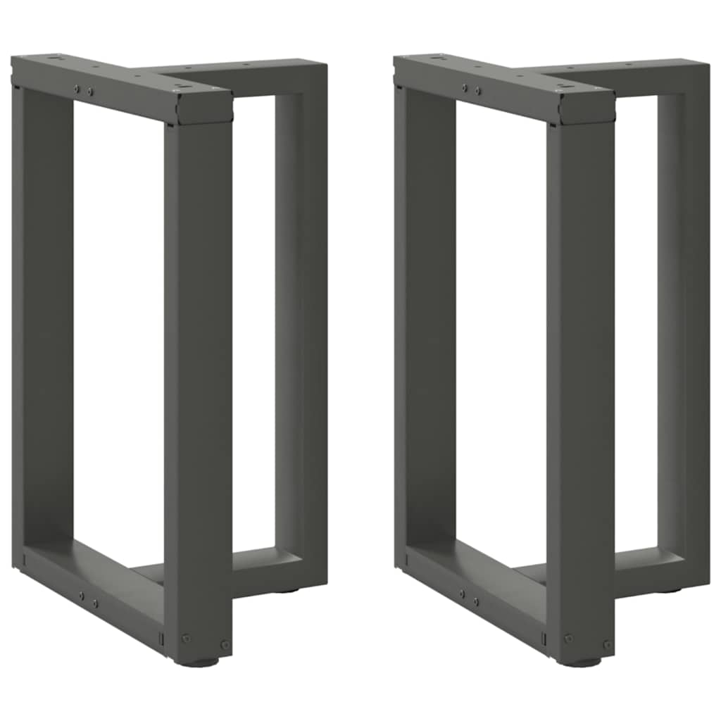 Spisebordben T-formet 2 stk antrasitt 60x35x(72-73) cm stål