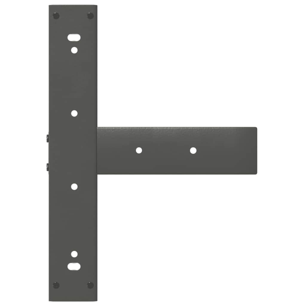 Spisebordben T-formet 2 stk antrasitt 60x35x(72-73) cm stål