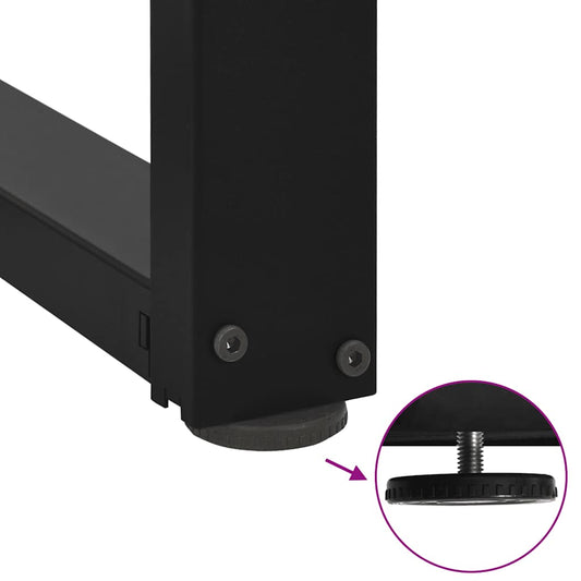 Spisebordben T-formet 2 stk svart 70x35x(72-73) cm stål