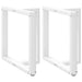 Spisebordben T-formet 2 stk hvit 70x35x(72-73) cm stål