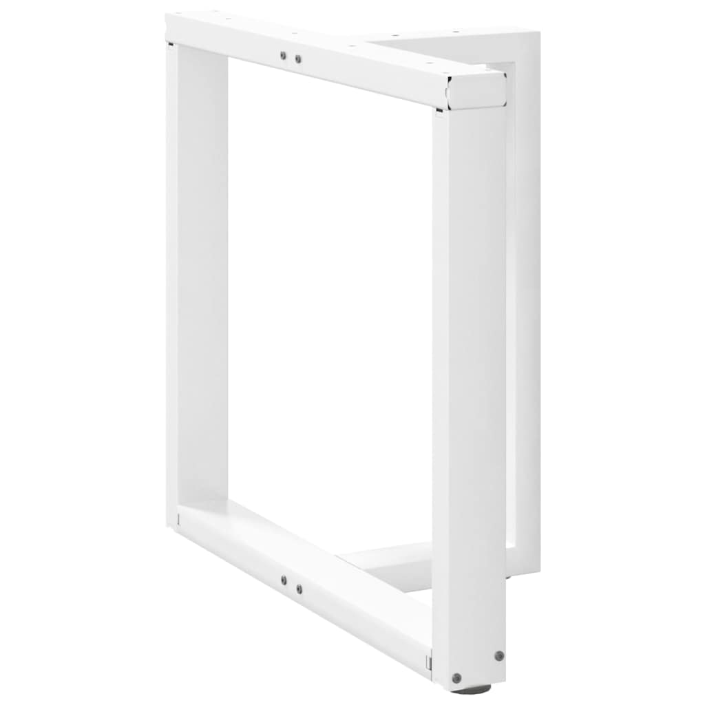 Spisebordben T-formet 2 stk hvit 70x35x(72-73) cm stål