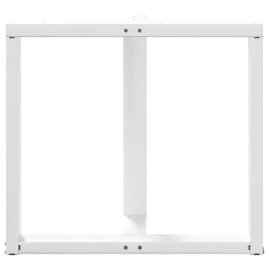 Spisebordben T-formet 2 stk hvit 70x35x(72-73) cm stål