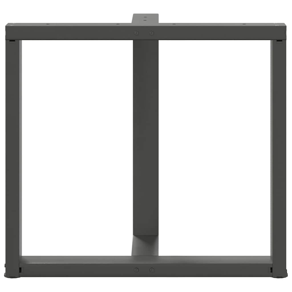 Spisebordben T-formet 2 stk antrasitt 70x35x(72-73) cm stål