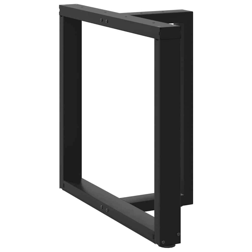 Spisebordben T-formet 2 stk svart 80x35x(72-73) cm stål