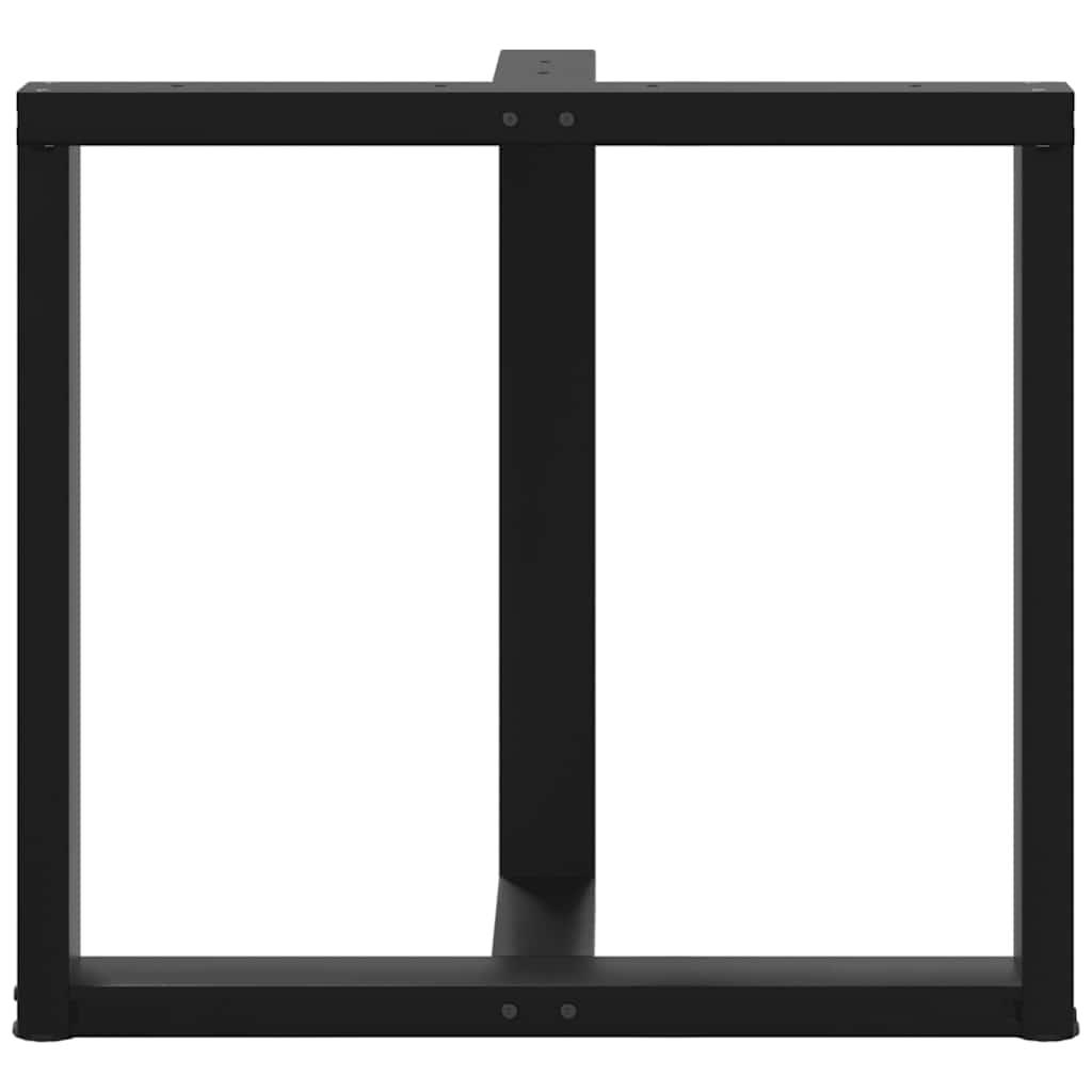 Spisebordben T-formet 2 stk svart 80x35x(72-73) cm stål