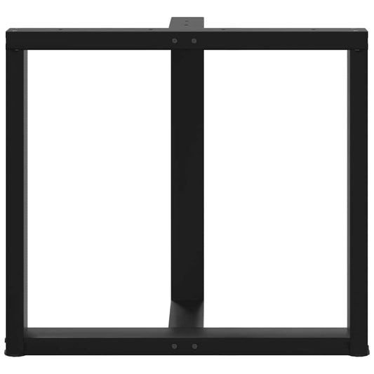 Spisebordben T-formet 2 stk svart 80x35x(72-73) cm stål