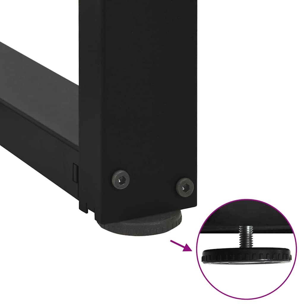 Spisebordben T-formet 2 stk svart 80x35x(72-73) cm stål