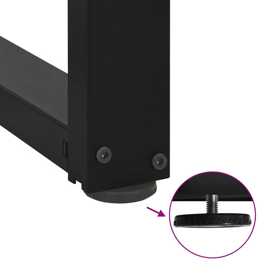 Spisebordben T-formet 2 stk svart 80x35x(72-73) cm stål