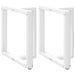 Spisebordben T-formet 2 stk hvit 80x35x(72-73) cm stål