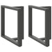 Spisebordben T-formet 2 stk antrasitt 80x35x(72-73) cm stål
