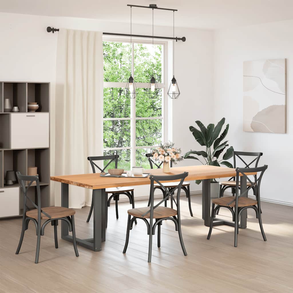 Spisebordben T-formet 2 stk antrasitt 80x35x(72-73) cm stål