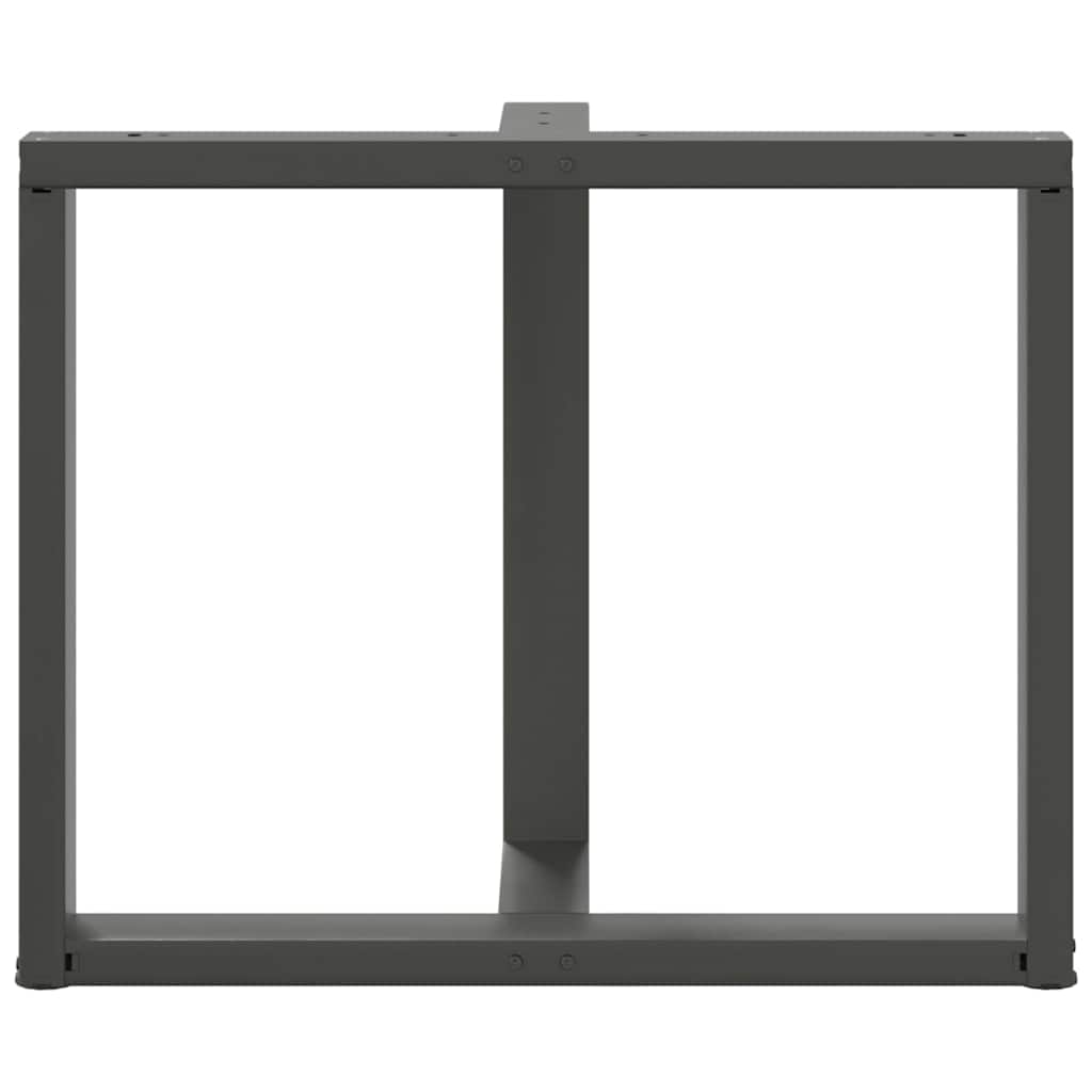 Spisebordben T-formet 2 stk antrasitt 90x35x(72-73) cm stål