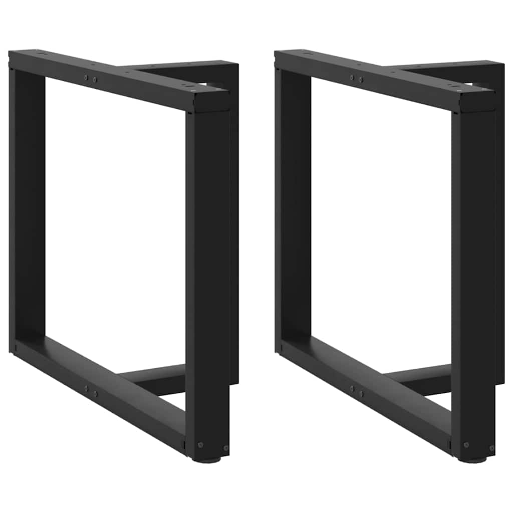 Spisebordben T-formet 2 stk svart 100x35x(72-73) cm stål