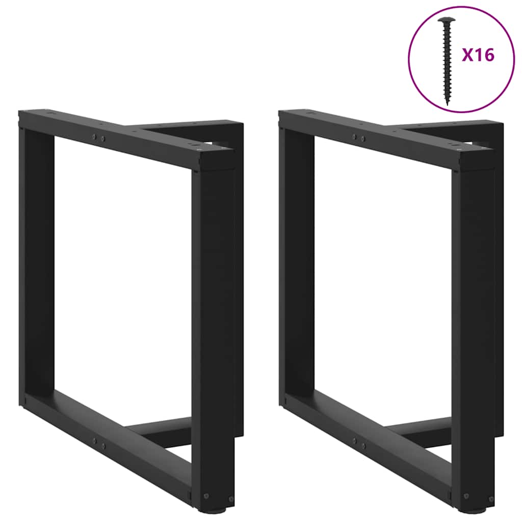Spisebordben T-formet 2 stk svart 100x35x(72-73) cm stål