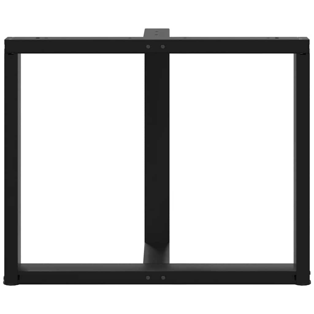 Spisebordben T-formet 2 stk svart 100x35x(72-73) cm stål