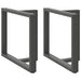 Spisebordben T-formet 2 stk antrasitt 100x35x(72-73) cm stål