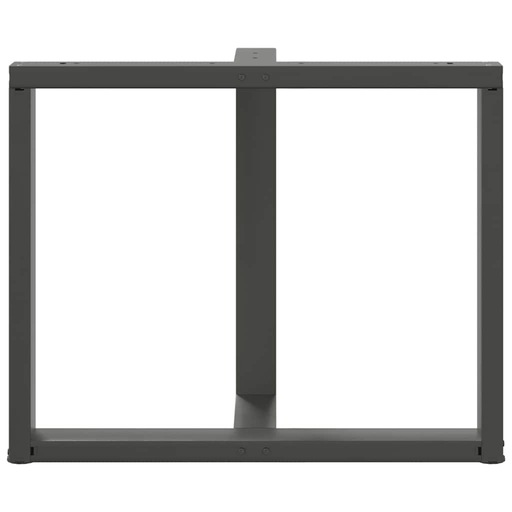 Spisebordben T-formet 2 stk antrasitt 100x35x(72-73) cm stål