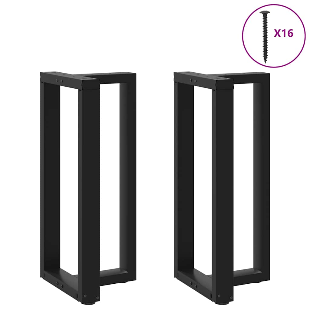Barbordben T-formet 2 stk svart 40x35x(90-91) cm stål