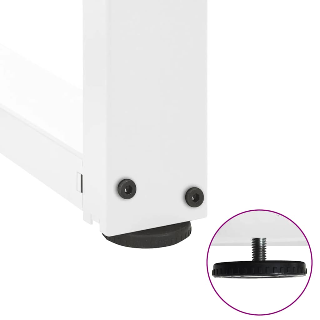 Barbordben T-formet 2 stk hvit 40x35x(90-91) cm stål